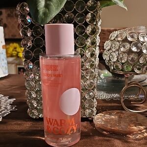 PINK Victoria's Secret Warm & Cozy Body Mist - Pink and Orange